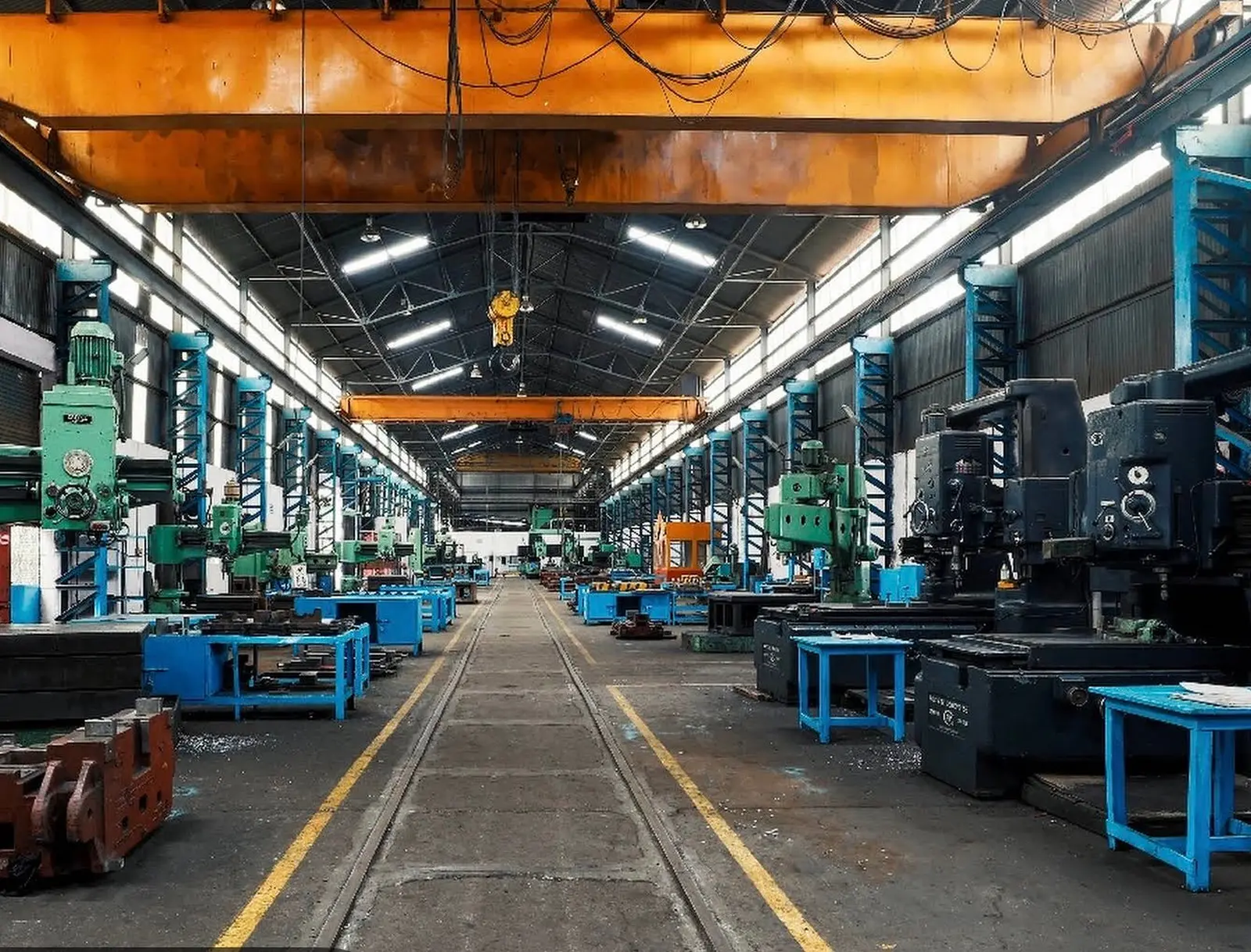 Saptasati manufacturing floor with overhead cranes