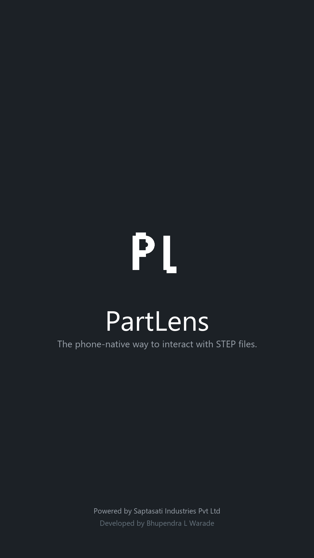 PartLens offline STEP viewer app splash